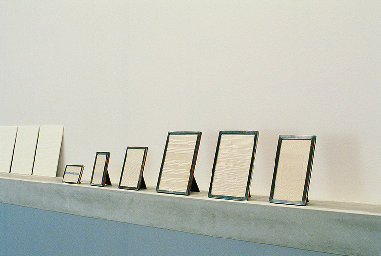 installation view: Narelle Jubelin - On Writing. Writing On, 2002, John Curtin Gallery, Curtin University, Perth