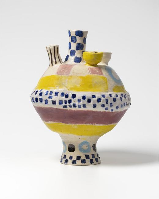 Pot with Figure and Checks