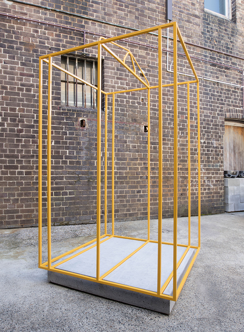 installation view: Bonita Bub, Box Study for Industry I, 2017 | outdoor sculpture court | at The Commercial Gallery, Sydney
