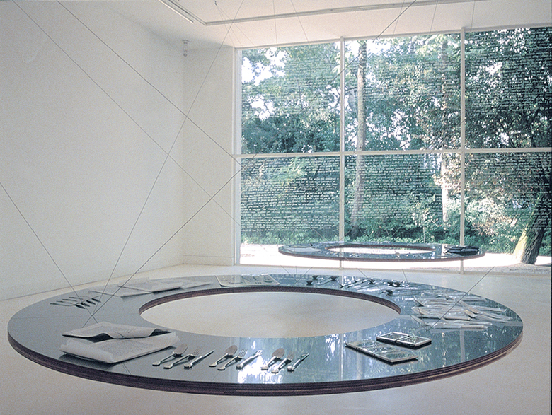 installation view: Narelle Jubelin - ECRU, 1998 | Pavilhão Branco, Institute de Arte Contemporanea, Lisbon