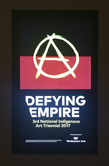 installation view: Archie Moore in Defying Empire: 3rd National Indigenous Art Triennial, 2017 | curated by Tina Baum | National Gallery of Australia, Canberra