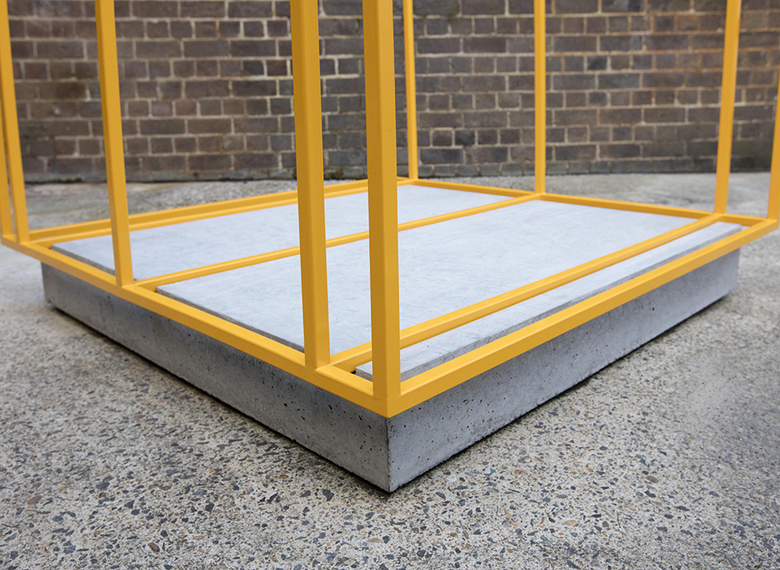 installation view: Bonita Bub, Box Study for Industry I, 2017 | outdoor sculpture court | at The Commercial Gallery, Sydney